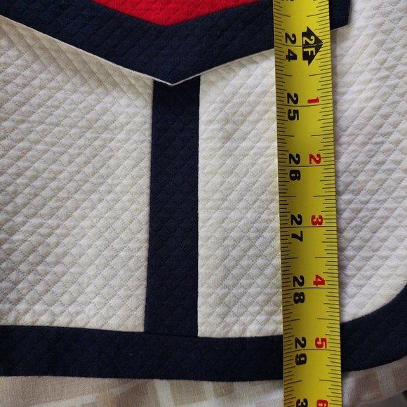 Audrey Laurent Vintage White/Red/Navy TRIM Skirt Blazer Suit, Size 10 - Picture 9 of 12